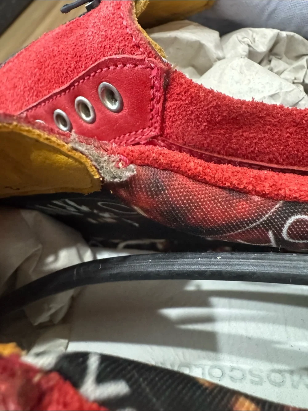 Sandro Moscoloni Red Suede Zip-Front Men's Sneakers